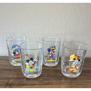 Vintage Walt Disney World 2000 Celebration McDonald's 4 Park‎ Glass Cups